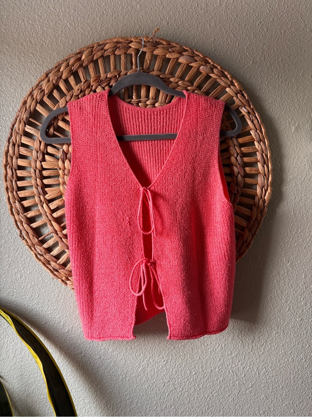 Women’s Coral Knit Tie-Front Sweater Vest